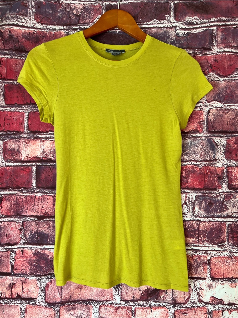 Vince Essential Pima Cotton Crew Neck T-Shirt Chartreuse Lime Green